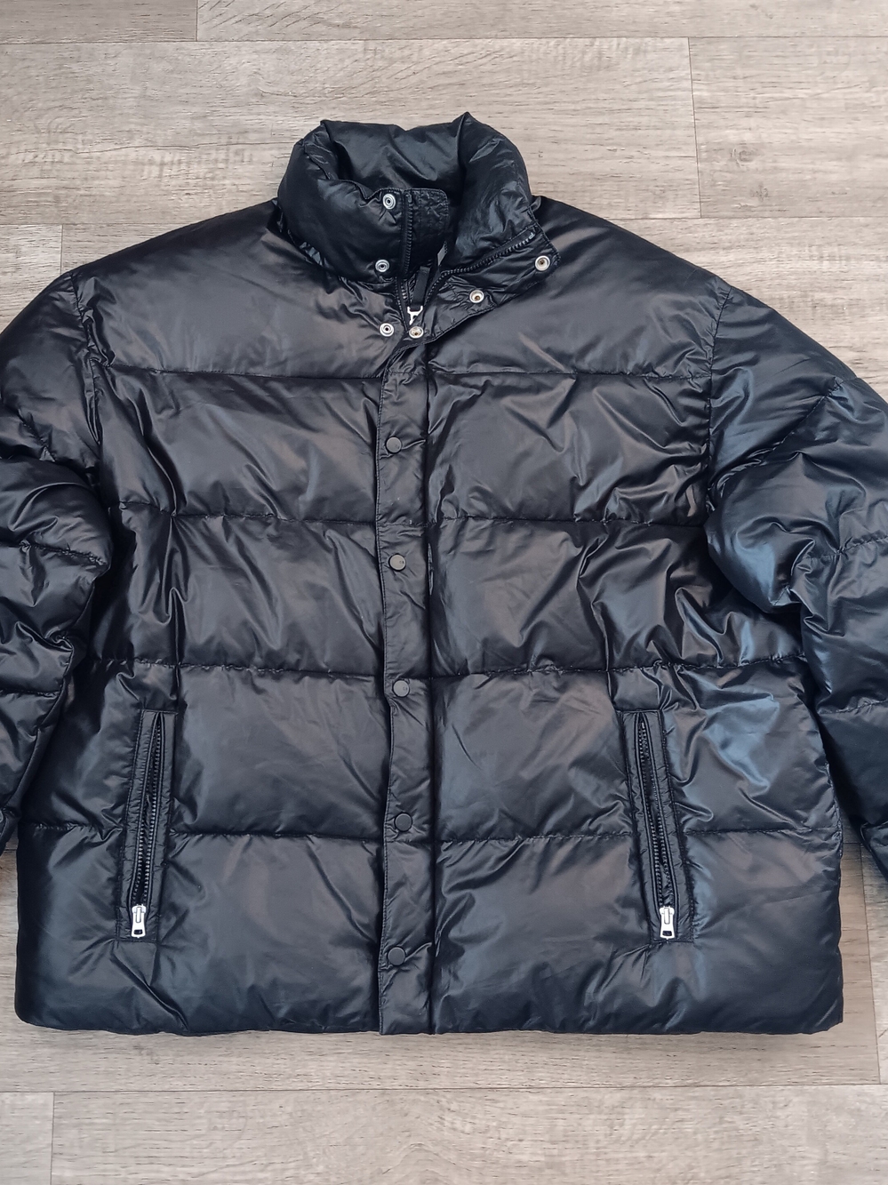 Vintage Old Navy San Francisco New York Black Puffer Jacket Men's Size XXL